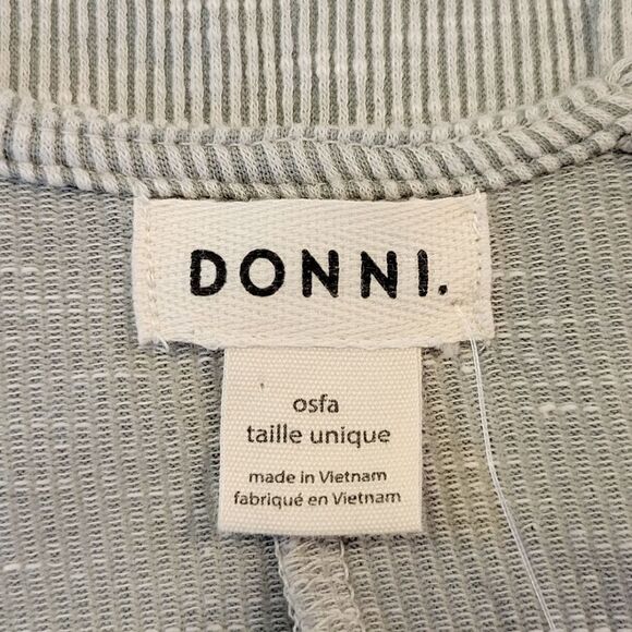 Donni Toupe Ribbed Cotton Blend Open Cardigan One Size Fits All - Picture 6 of 8